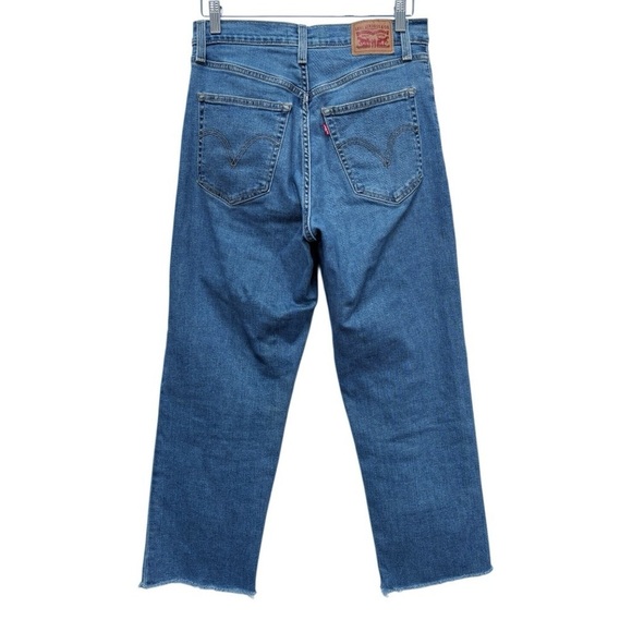 Levi's Ribcage High Rise Straight Ankle Jeans Size 29 - Picture 2 of 8